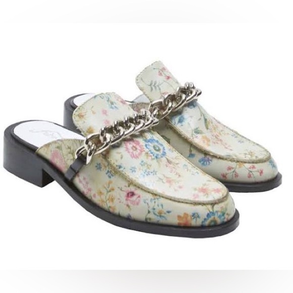 Free People Shoes - Free People Vida Floral Mule Flat Chain Slip On Size 38.5 8